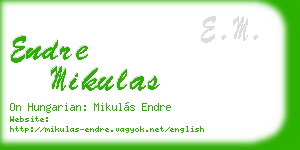 endre mikulas business card