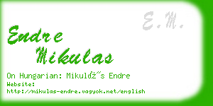 endre mikulas business card